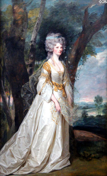 Portrait of Lady Sunderlin (1786) by Sir Joshua Reynolds at Berlin Gemaldegalerie. Berlin, Germany.