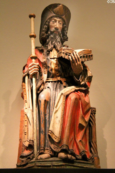 Wood carving of St James the Elder (start 16thC) from Kalkar at German Historical Museum. Berlin, Germany.