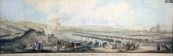 Austrian troops surrender to Napoleon at Ulm on Oct. 20, 1805 drawing at German Historical Museum. Berlin, Germany.