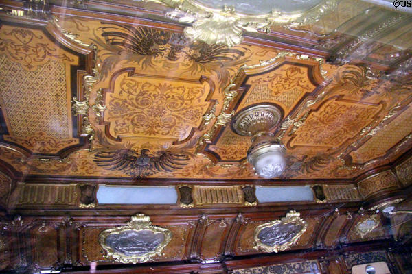 Ceiling in palace railcar for Kaiser Wilhelm II at German Museum of Technology. Berlin, Germany.