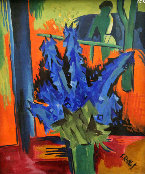 Lakespur in the Window painting (1922) by Karl Schmidt-Rottluff at Ludwig Museum. Köln, Germany.