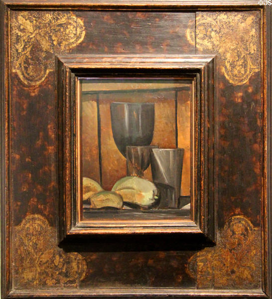 Still Life with Glasses & Fruit painting on wood (1908) by Pablo Picasso at Ludwig Museum. Köln, Germany.