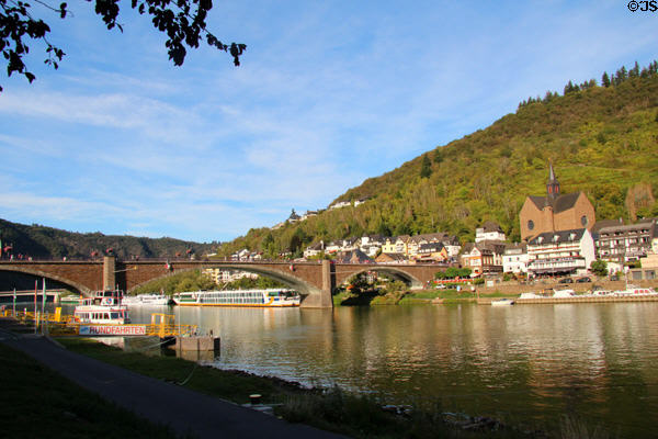 Skagerrak Bridge over Mosel River between Cochem & Cond. Cochem, Germany.