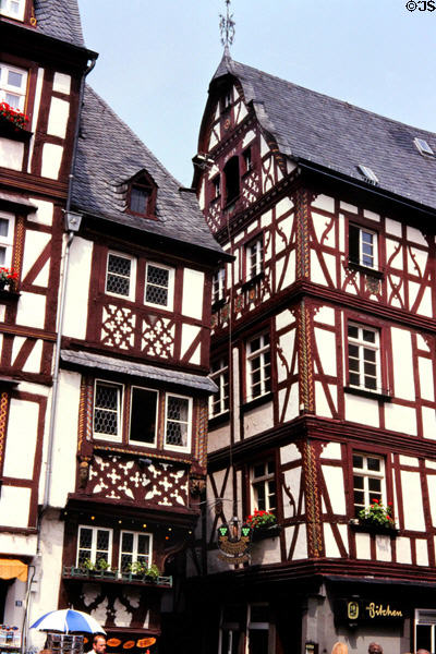 Half-timbered buildings in market square. Bernkastel-Kues, Germany.