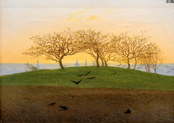 Hill & Ploughed Field near Dresden painting (1824-5) by Caspar David Friedrich at Hamburg Fine Arts Museum. Hamburg, Germany.