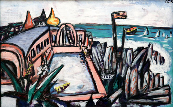 Swimming Pool Cap Martin painting (1944) by Max Beckmann at Hamburg Fine Arts Museum. Hamburg, Germany.