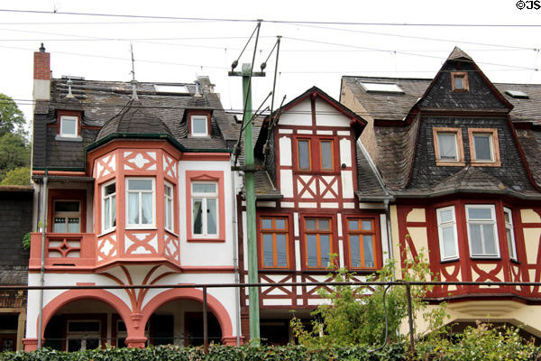 Row of half-timbered buildings. Bacharach, Germany.