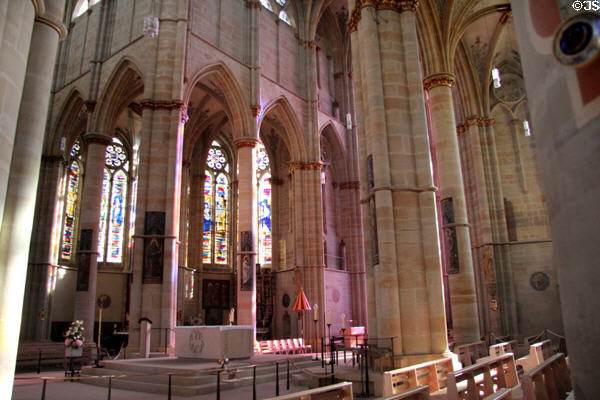 Centrally placed altar inside Liebfrauenkirche. Trier, Germany.