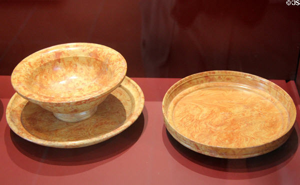 Roman ceramic grave goods made to look like marble (c10-75 CE) at Trier Archaeological Museum. Trier, Germany.
