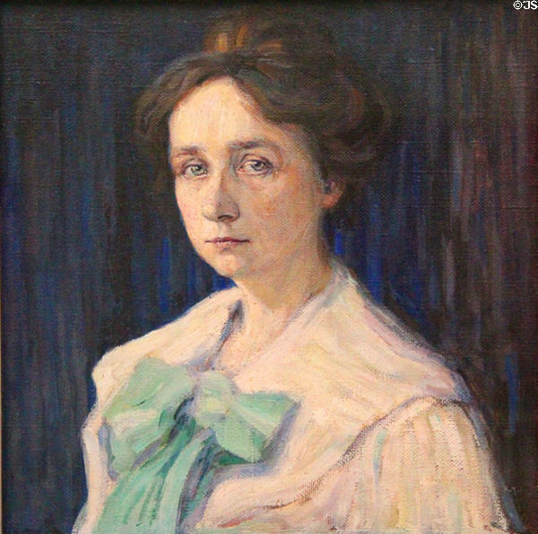 Gabriele Münter portrait (1905) by Wassily Kandinsky at Lenbachhaus. Munich, Germany.