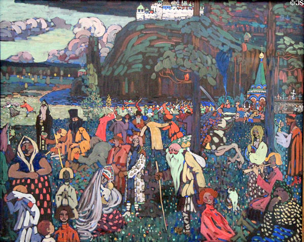 Colorful Life painting (1907) by Wassily Kandinsky at Lenbachhaus. Munich, Germany.