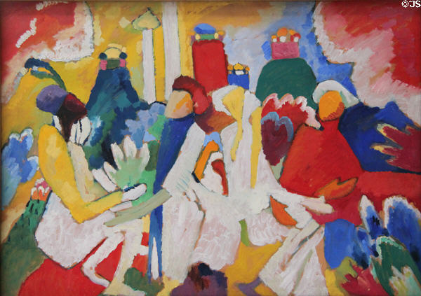 Oriental painting (1909) by Wassily Kandinsky at Lenbachhaus. Munich, Germany.
