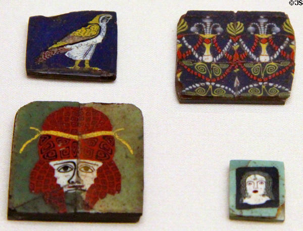 Mosaic glass & cameo glass (1st-4th C CE) from Eastern Mediterranean at Antikensammlungen. Munich, Germany.