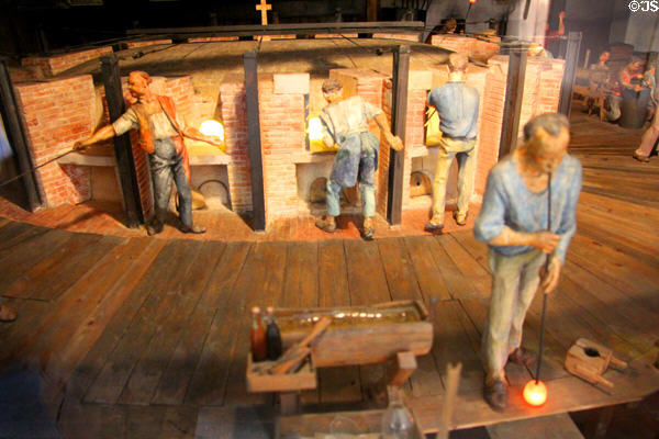 Model of a glass blowing shop at Deutsches Museum. Munich, Germany.