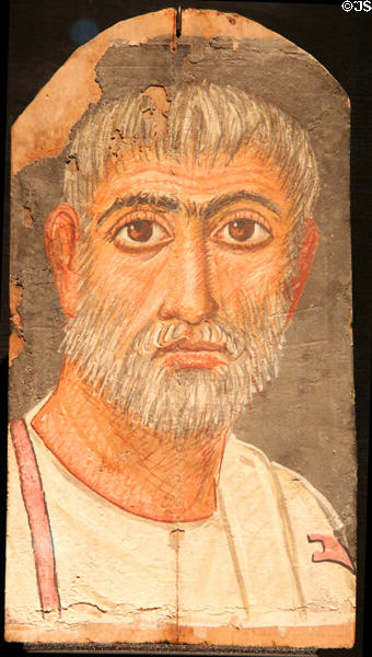 Mummy portrait of old man (Roman times 2ndC CE) from El-Rubajat at Museum Ägyptischer Kunst. Munich, Germany.