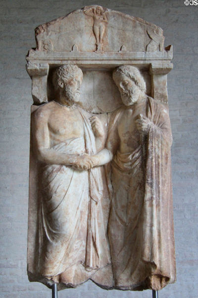Grave relief of Artemon (c350 BCE) at Glyptothek. Munich, Germany.