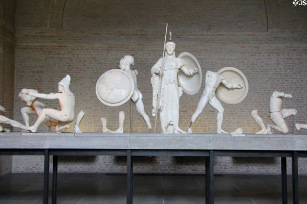 Temple of Aphaia on Aegina pediment sculptures (c510 BCE - discovered 1811) at Glyptothek. Munich, Germany.