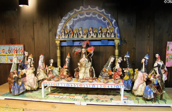 Last Supper scene (c1969) from Cuzco, Peru at folk art Collection Gertrud Weinhold. Munich, Germany.