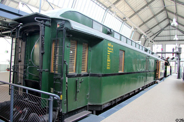 Postal wagon for passenger train (1933) at Deutsches Museum Transport Museum. Munich, Germany.