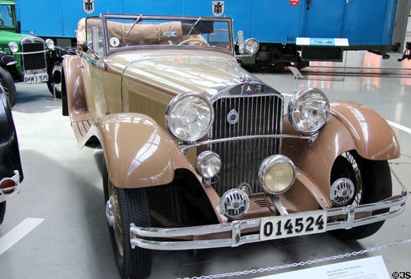Mercedes-Benz 370S "Mannheim" open-top sports car (1932) by Daimler-Benz from Stuttgart-Untertürkheim at Deutsches Museum Transport Museum. Munich, Germany.