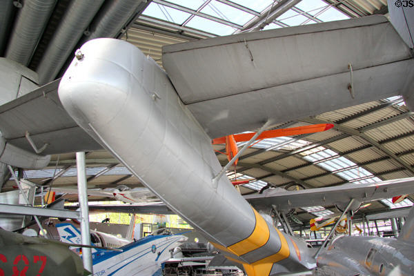 Tail structure detail of Dornier DO24 flying boat (1937-45) at Deutsches Museum Flugwerft Schleissheim. Munich, Germany.