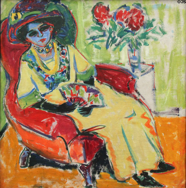 Portrait of Dodo (1909) by Ernst Ludwig Kirchner at Pinakothek der Moderne. Munich, Germany.