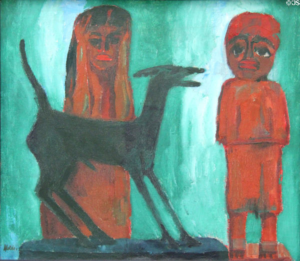Animal & Figures painting (1912) by Emil Nolde at Pinakothek der Moderne. Munich, Germany.