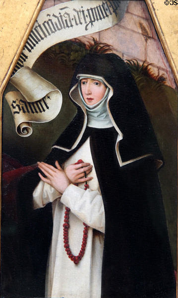 Prioress Veronika Weiser painting (c1504) by Hans Holbein Elder in Municipal Art Gallery at Schaezler Palace. Augsburg, Germany.