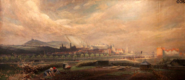 View of Bamberg painting (1909) by Pius F. Messerschmitt at Bamberg City Museum. Bamberg, Germany.