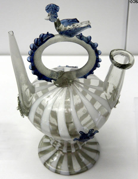 Glass wine cantir (17thC) from Catalonia at Coburg Castle. Coburg, Germany.