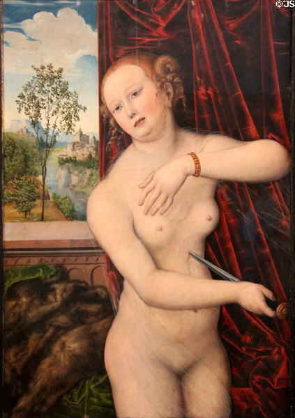 Suicide of Lucretia painting (c1518) by Lucas Cranach the Elder at Coburg Castle. Coburg, Germany.