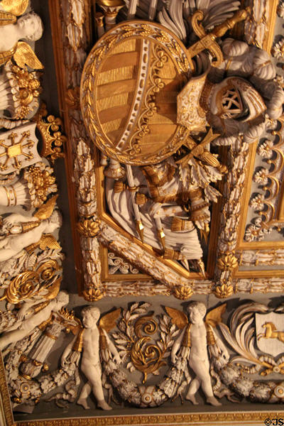 Detail of ceiling in Throne Hall (1816-33) at Ehrenburg Palace. Coburg, Germany.