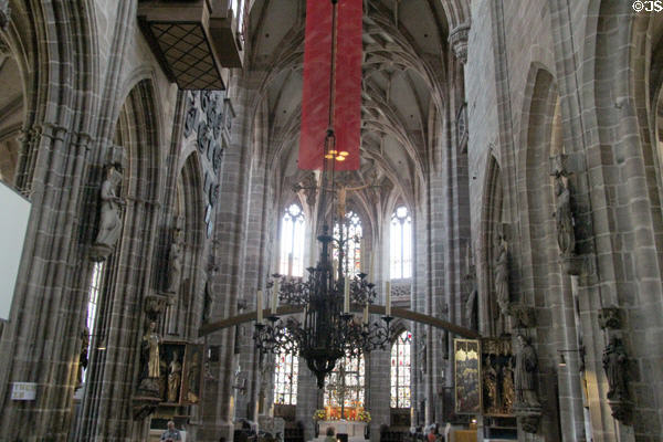 Interior of St Lawrence Church. Nuremberg, Germany.