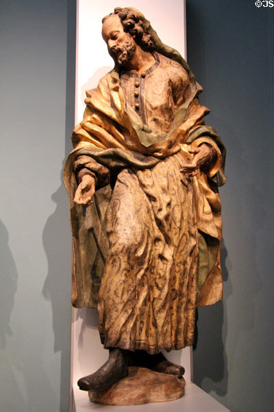 St Mark the Evangelist woodcarving (1697) by Ehrgott Bernhard Bendl from Augsburg at Germanisches Nationalmuseum. Nuremberg, Germany.