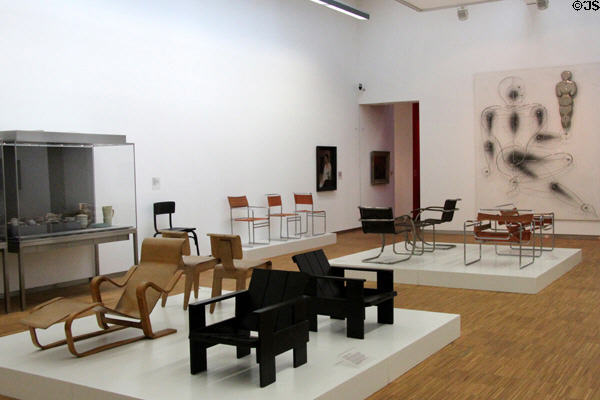 Collection of modern chairs at Germanisches Nationalmuseum. Nuremberg, Germany.
