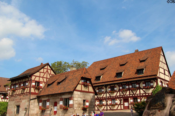 Buildings over Deep Well at Imperial Castle. Nuremberg, Germany.