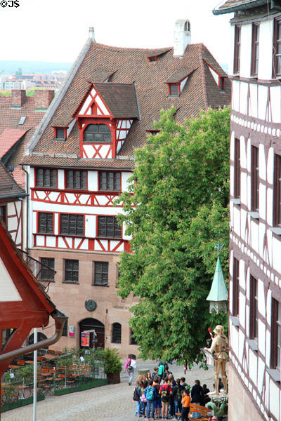 Albrecht Dürer's House over Tiergärtnertorplatz. Nuremberg, Germany.