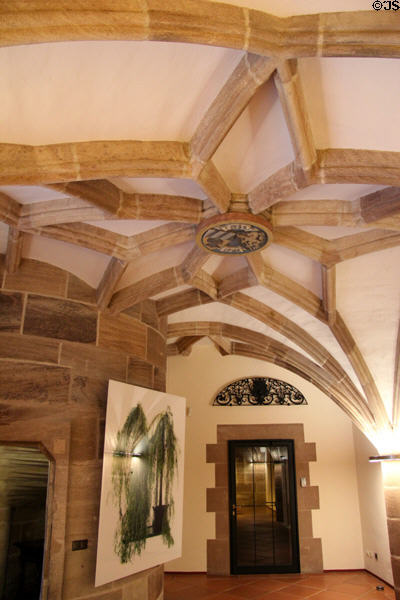 Pattern of ceiling supports at Tucher Mansion Museum. Nuremberg, Germany.