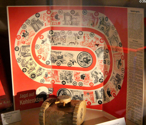 Hunt for coal thief board game (c1940) reflecting life in (WWII) Germany at City Toy Museum. Nuremberg, Germany.