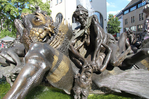 Marriage Carousel (Ehekarussell) fountain (aka Hans Sachs fountain) (1981) by Jürgen Weber based on poem by Hans Sachs. Nuremberg, Germany.