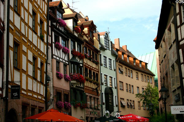 Weißgerbergasse streetscape. Nuremberg, Germany.