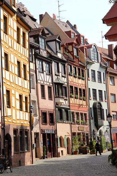 Weißgerbergasse streetscape. Nuremberg, Germany.