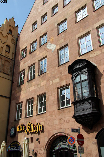 Chörlein bay window on Albrecht-Dürer-Straße. Nuremberg, Germany.