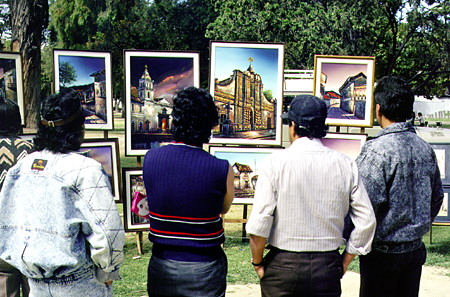 Sunday art market in Quito. Ecuador.