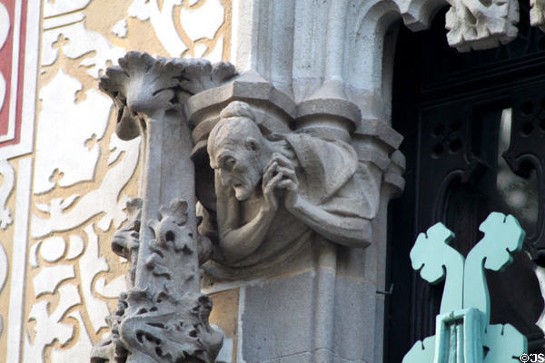 Carved figure on Casa Amatller. Barcelona, Spain.