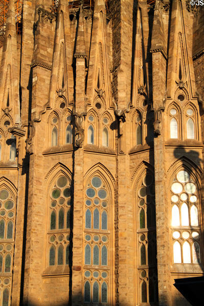 Gothic facade of Sagrada Familia. Barcelona, Spain.