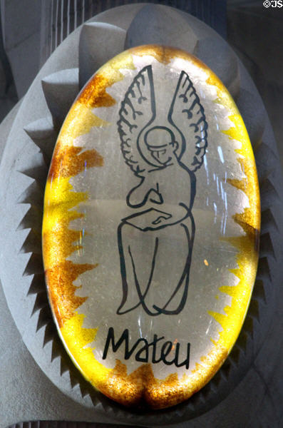 Evangelist Mathew with Angel at Sagrada Familia. Barcelona, Spain.