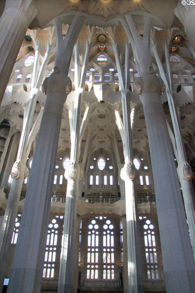 Gaudí's vision of a Gothic cathedral at Sagrada Familia. Barcelona, Spain.