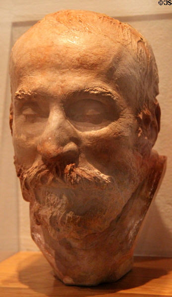Antoni Gaudí bust from death mask by Joan Matamala at Sagrada Familia. Barcelona, Spain.