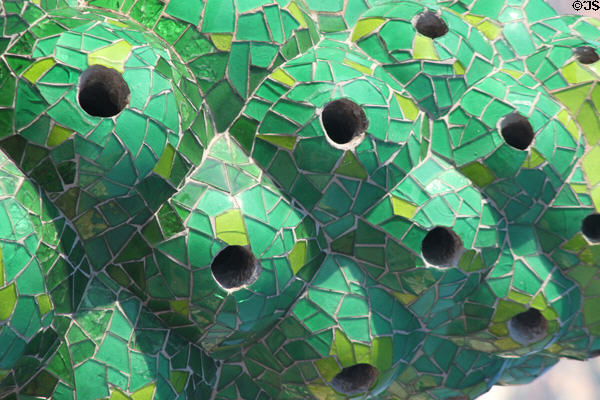 Chimney vent holes atop Palau Güell. Barcelona, Spain.